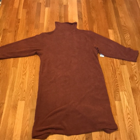 NWT Free People Beach Blanca Fleece Long Sleeve Maxi Dress Cowl Neck Med Brown - Picture 13 of 16